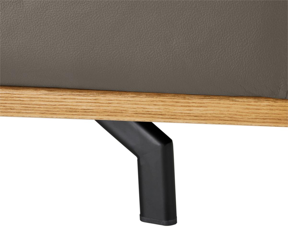 Wohnlandschaft Carmen rechts Dunkelgrau - Dunkelgrau/Schwarz, MODERN, Leder/Holz (292/72/226cm) - Premium Living