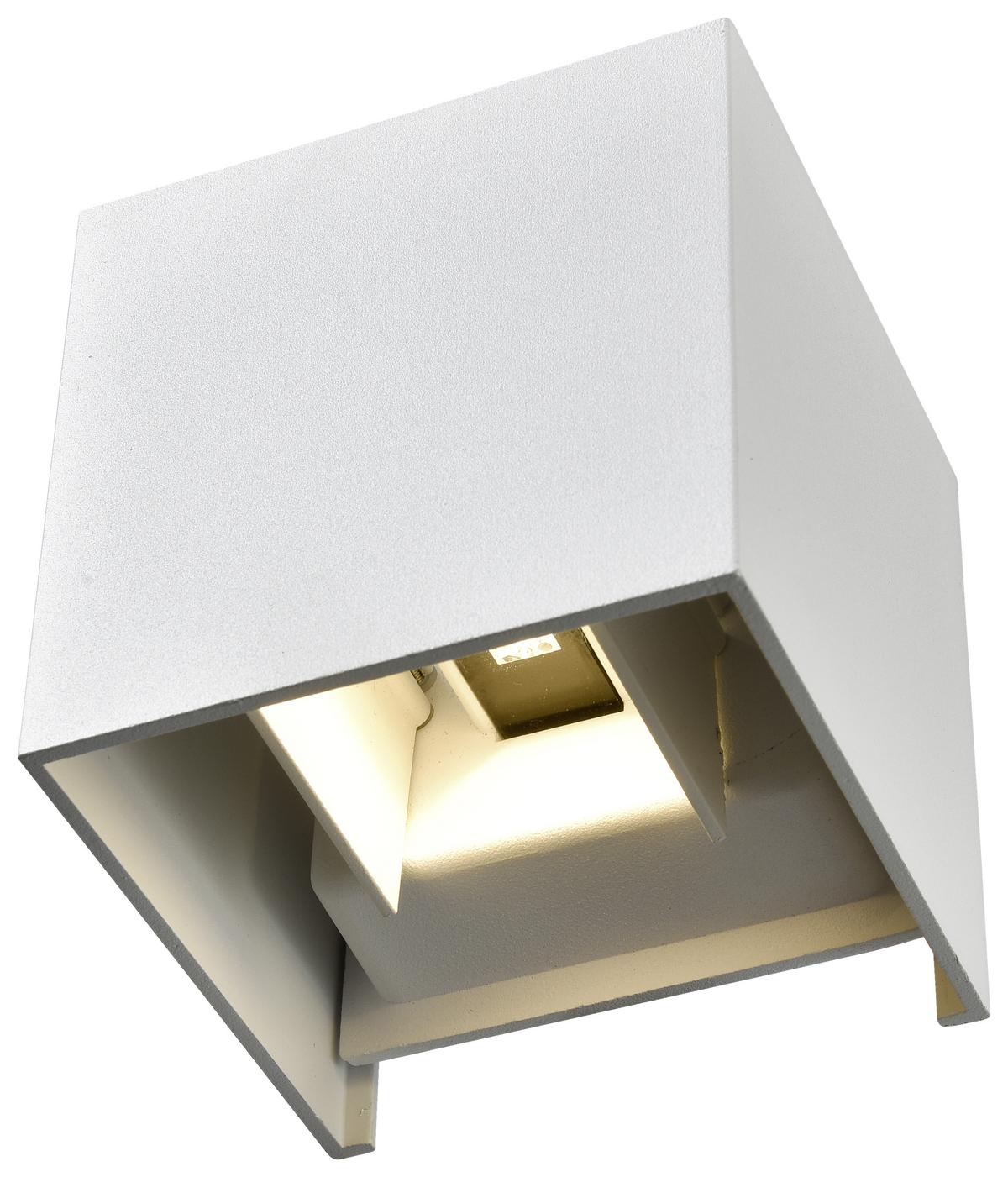 LED-Wandleuchte Kubik max. 7 Watt - Weiß, LIFESTYLE, Metall (10/10/10cm) - Mömax