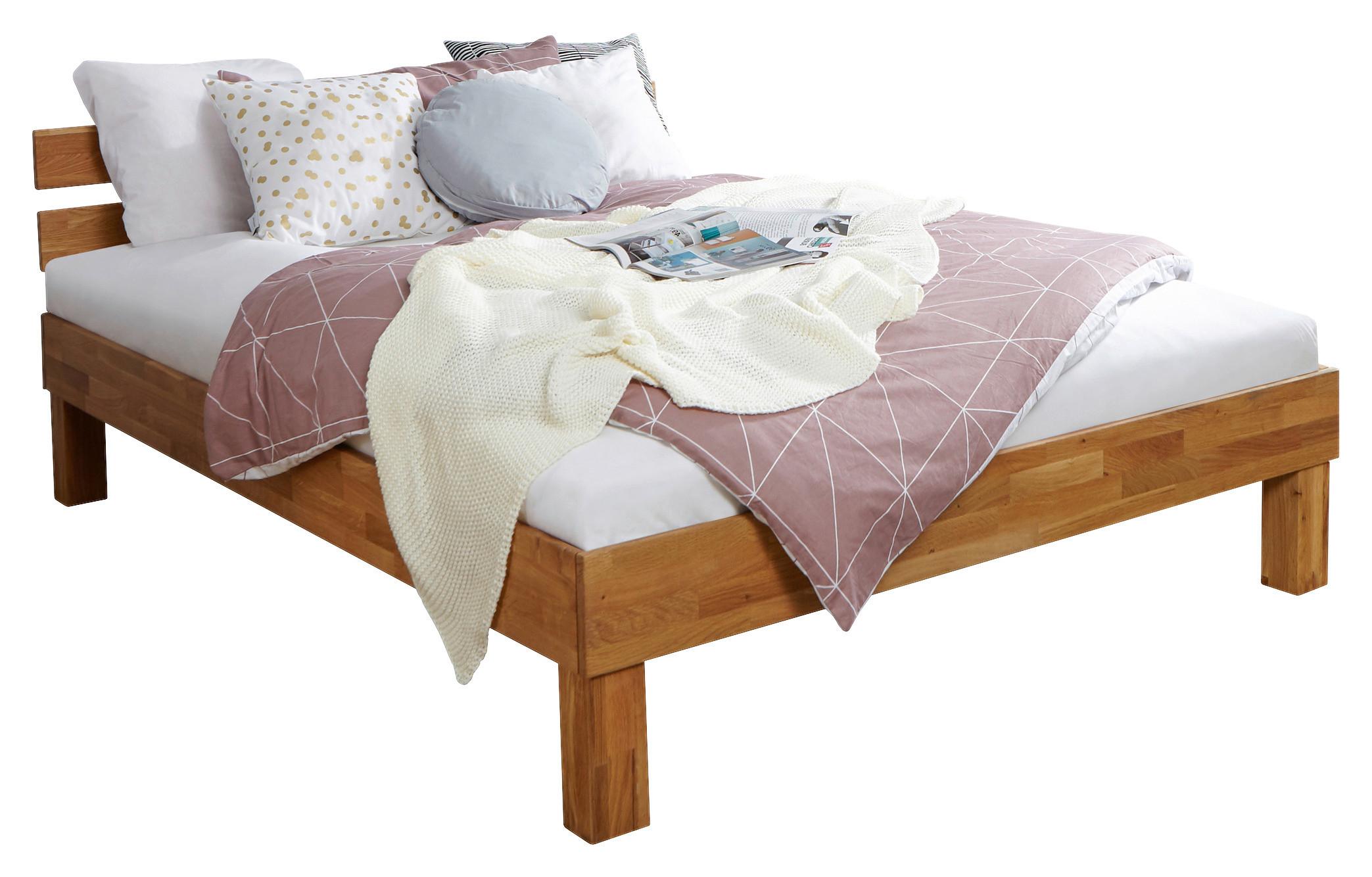 Bett Luis ca. 180x200 cm Eiche Massiv - Naturfarben, MODERN, Holz (180/200cm) - MID.YOU