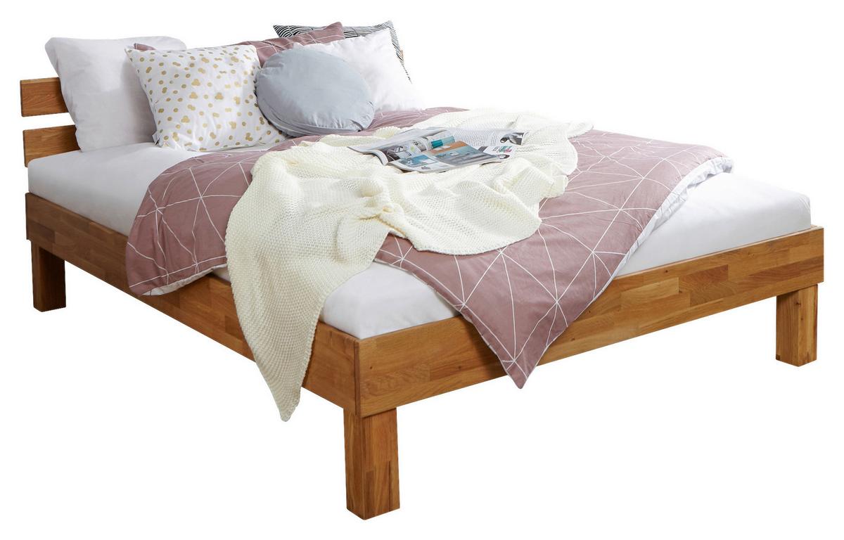 Bett Luis ca. 100x200 cm Eiche Massiv - Naturfarben, MODERN, Holz (100/200cm) - MID.YOU