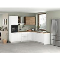 Eckküche Dafne m. Geräten ca.250x225cm Weiß - Eichefarben/Magnolie, LIFESTYLE, Holzwerkstoff/Kunststoff (250/225cm) - MID.YOU