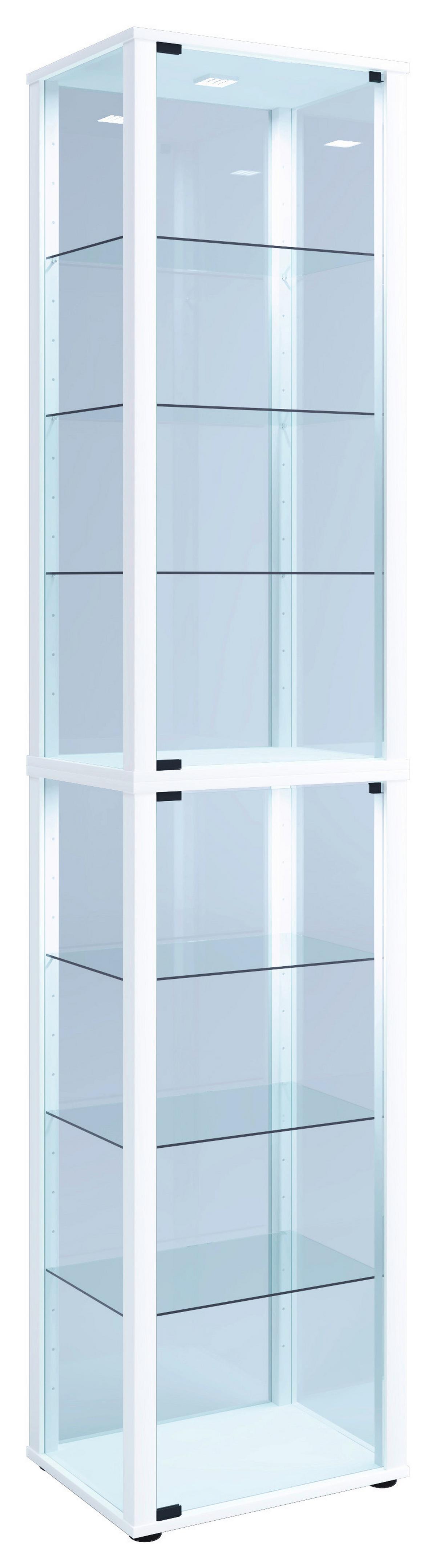 Vitrina Kavisa, Bela - črna/bela, Moderno, umetna masa/steklo (50/227/38cm) - MID.YOU