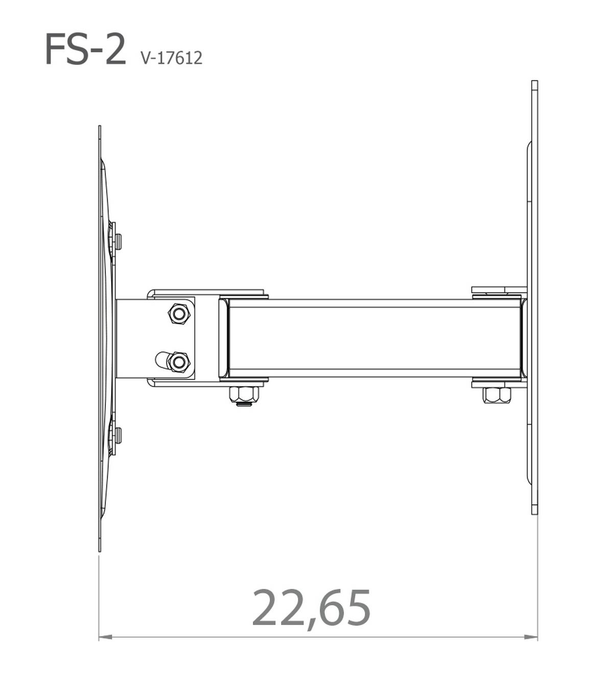 TV-Wandhalter FS 2 ca. 28x23 cm Silber - Silberfarben, KONVENTIONELL, Metall (27,8/22,6/9,6cm) - MID.YOU