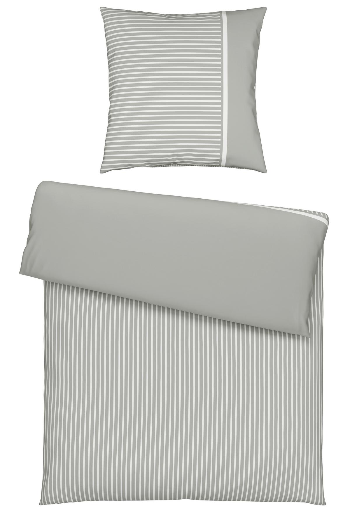 Bettwäsche Johannes Grau ca. 135x200cm - Hellgrau, KONVENTIONELL, Textil (135/200cm) - Mömax