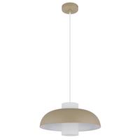 HÄNGELEUCHTE 15755SA - Sandfarben/Weiss, Trend, Glas/Textil (38/120cm) - Globo