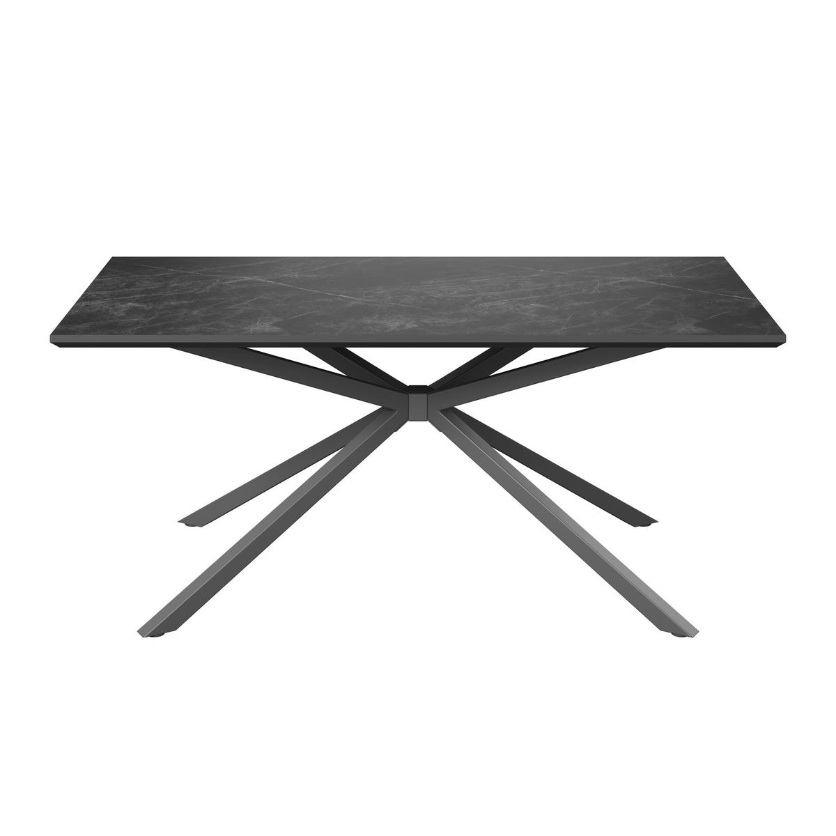 Jedilna Miza James, Temno Siva, 180x90 - temno siva/črna, Trend, kovina/leseni material (180/76/90cm)