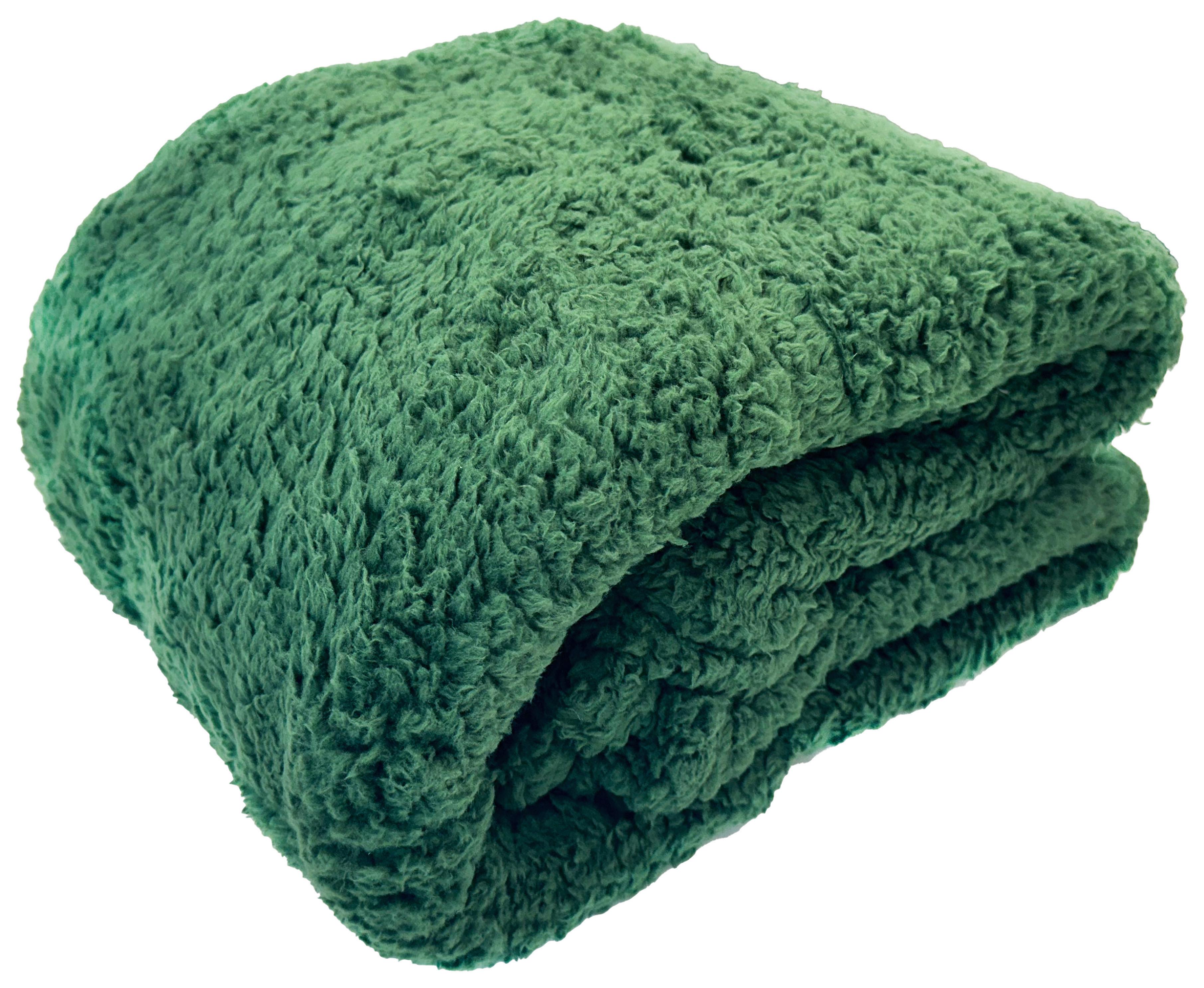 Kuscheldecke Teddy Dunkelgrün ca. 130x170cm - Dunkelgrün, MODERN, Textil (130/170cm) - Modern Living