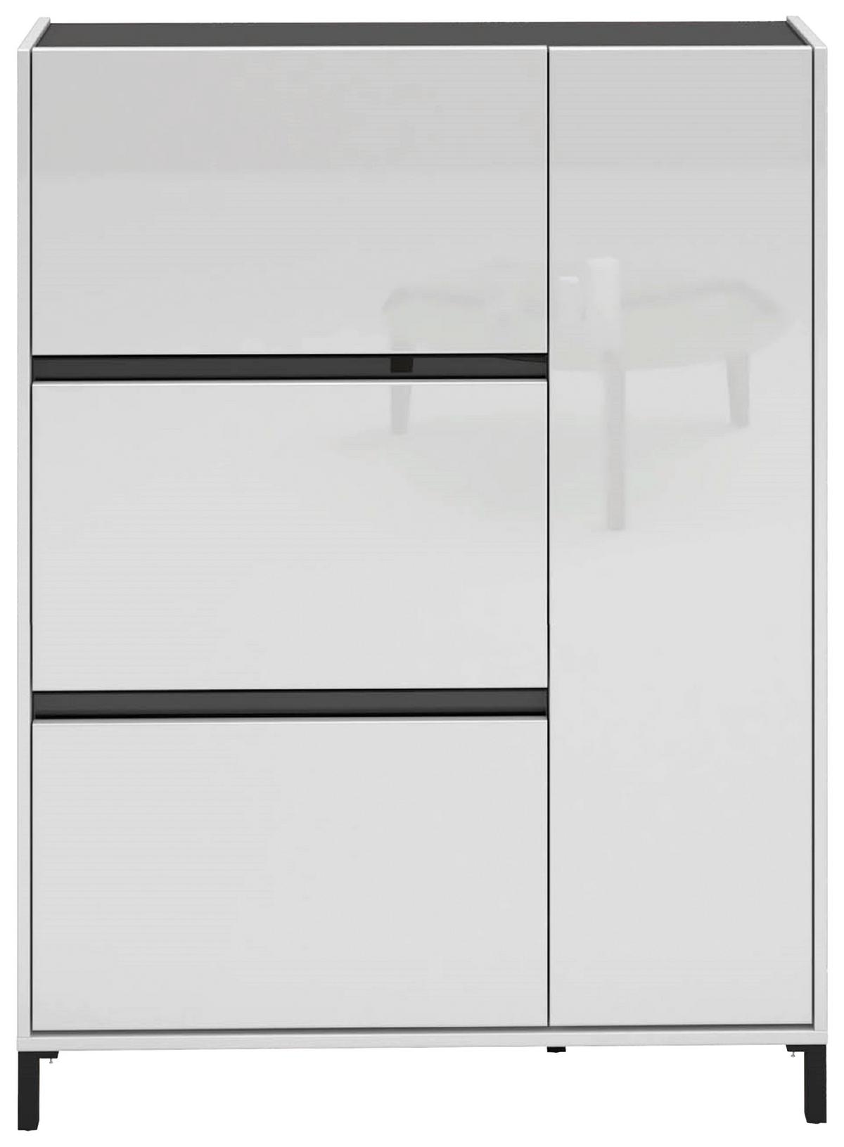 SZAFKA UCHYLNA NA BUTY EASY - antracytowy/biały, Design, materiał drewnopochodny/tworzywo sztuczne (103/135,2/25,2cm) - Xora