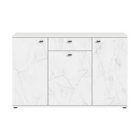 Komoda Stone - bijela/crna, Design, drvni materijal/plastika (138/87/40cm) - Modern Living