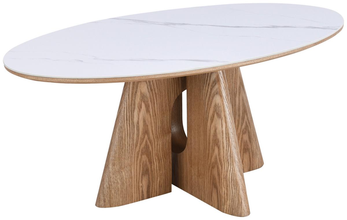 Jedilna Miza Otis, Barva Hrasta, Bela, 160x90 - barve hrasta/bela, Moderno, kamen/leseni material (160/90/75cm) - Livetastic