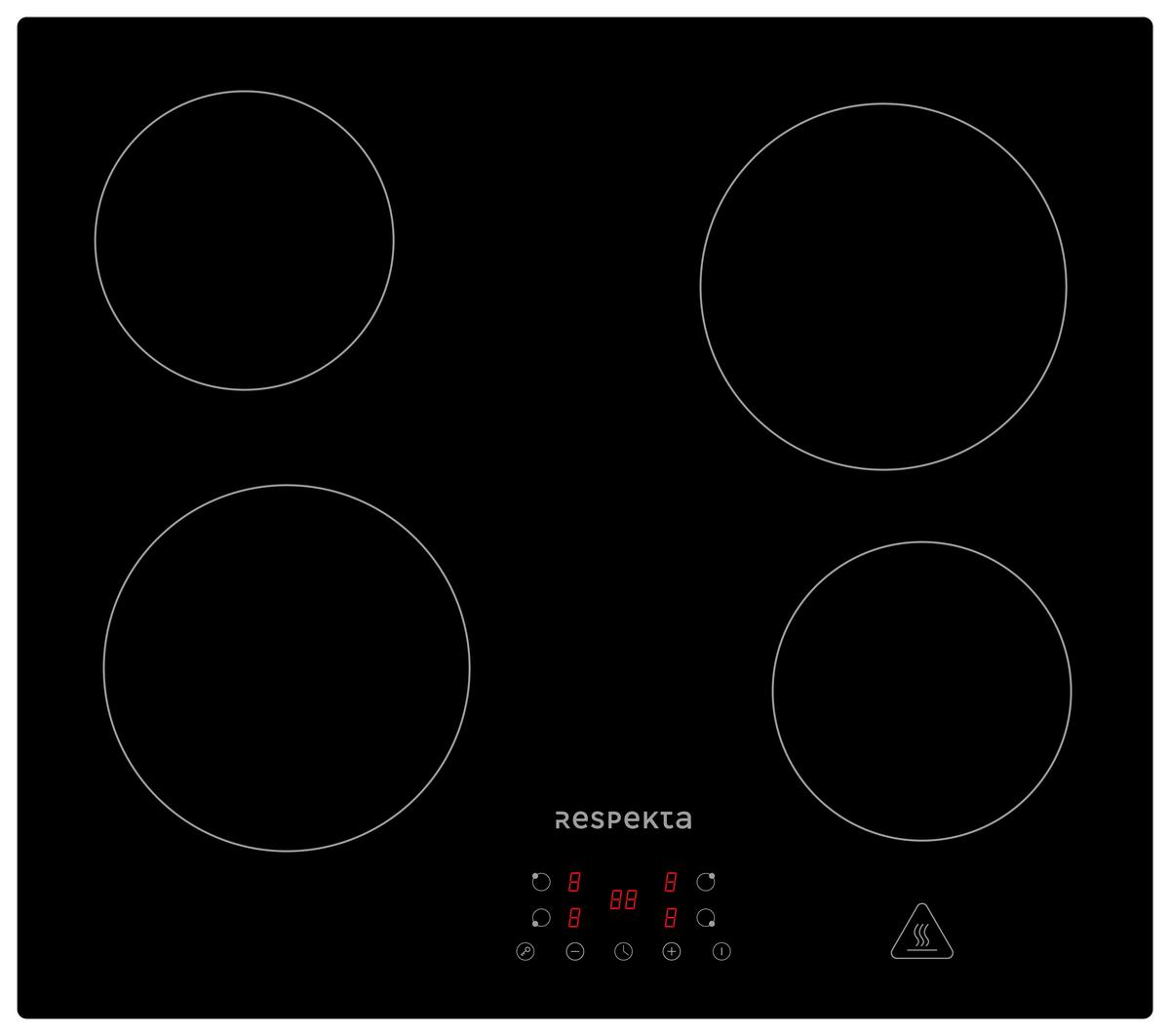 Backofenset ASET6004400 ca. 59,5/59/55 cm Schwarz - Schwarz, Trend, Glas/Metall (59,5/59/55cm) - Respekta