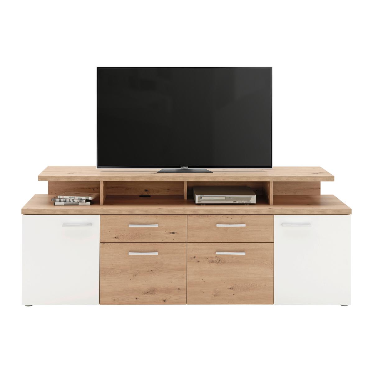 Tv Komoda Compton - bijela/siva, Moderno, drvni materijal/plastika (169,3/67/41,4cm) - Modern Living