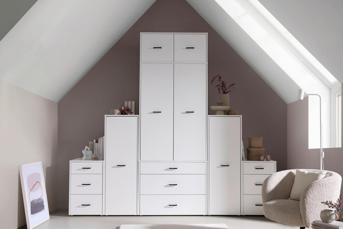 Aufsatzschrank Kivo Weiß - Schwarz/Weiß, MODERN, Holzwerkstoff/Kunststoff (45/39,8/52,1cm) - Based