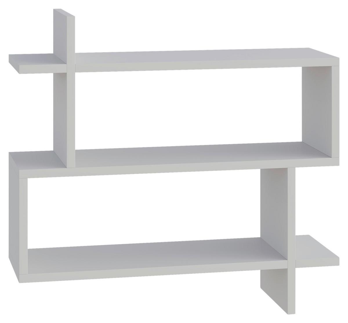 Stenska Polica Paralel - bela, Design, leseni material (70/65/22cm) - Livetastic