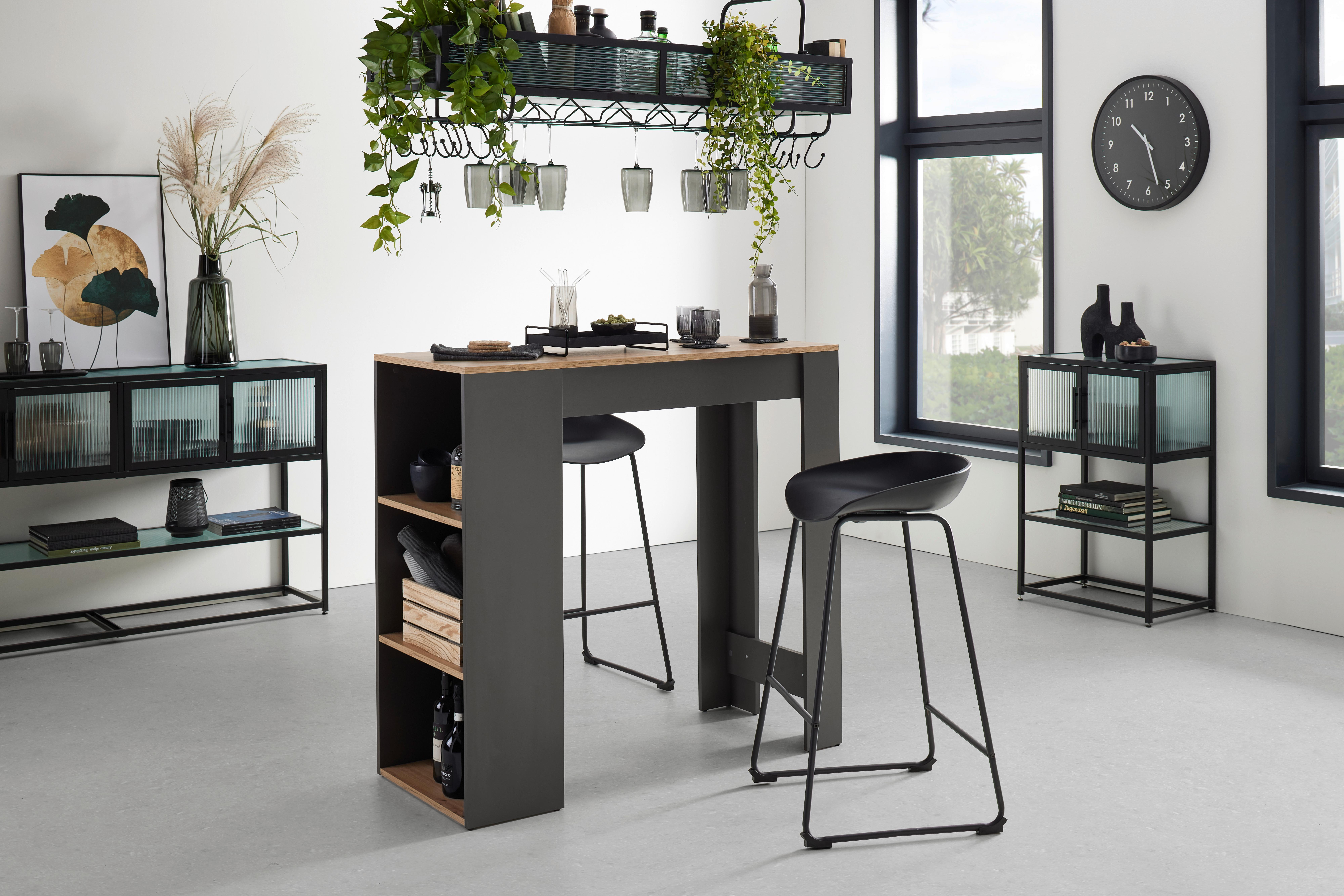 BARBORD DANDY - ek Artisan/svart, Modern, trä/plast (115/50/108cm) - Mömax