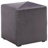 Hocker aus Samt in Grau - Schwarz/Grau, Kunststoff/Textil (40/42/40cm) - Mömax