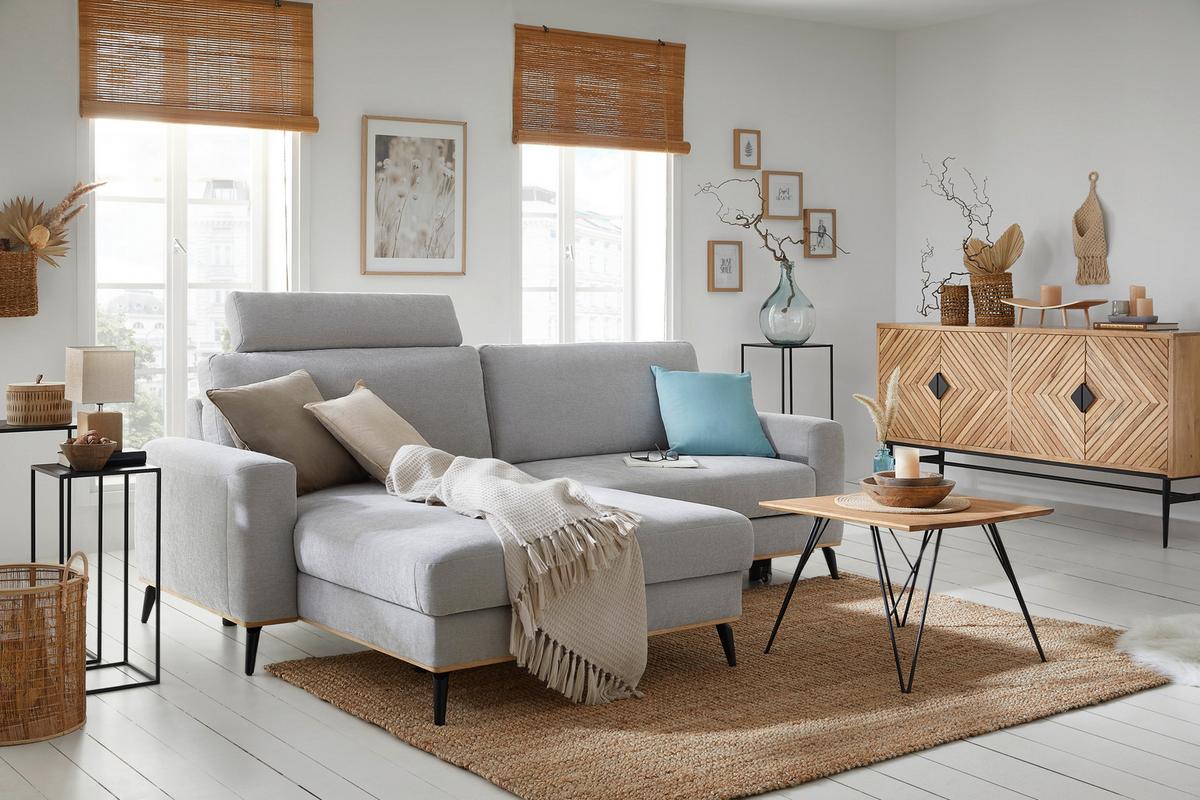 Sedežna Garnitura Romeo - siva/črna, Konvencionalno, kovina/tekstil (234/87/167cm) - Premium Living