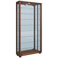 Vitrine Lumo ca. 59x115x18 cm Nussbaum - Nussbaumfarben, MODERN, Glas/Holzwerkstoff (59/114,8/18cm) - MID.YOU