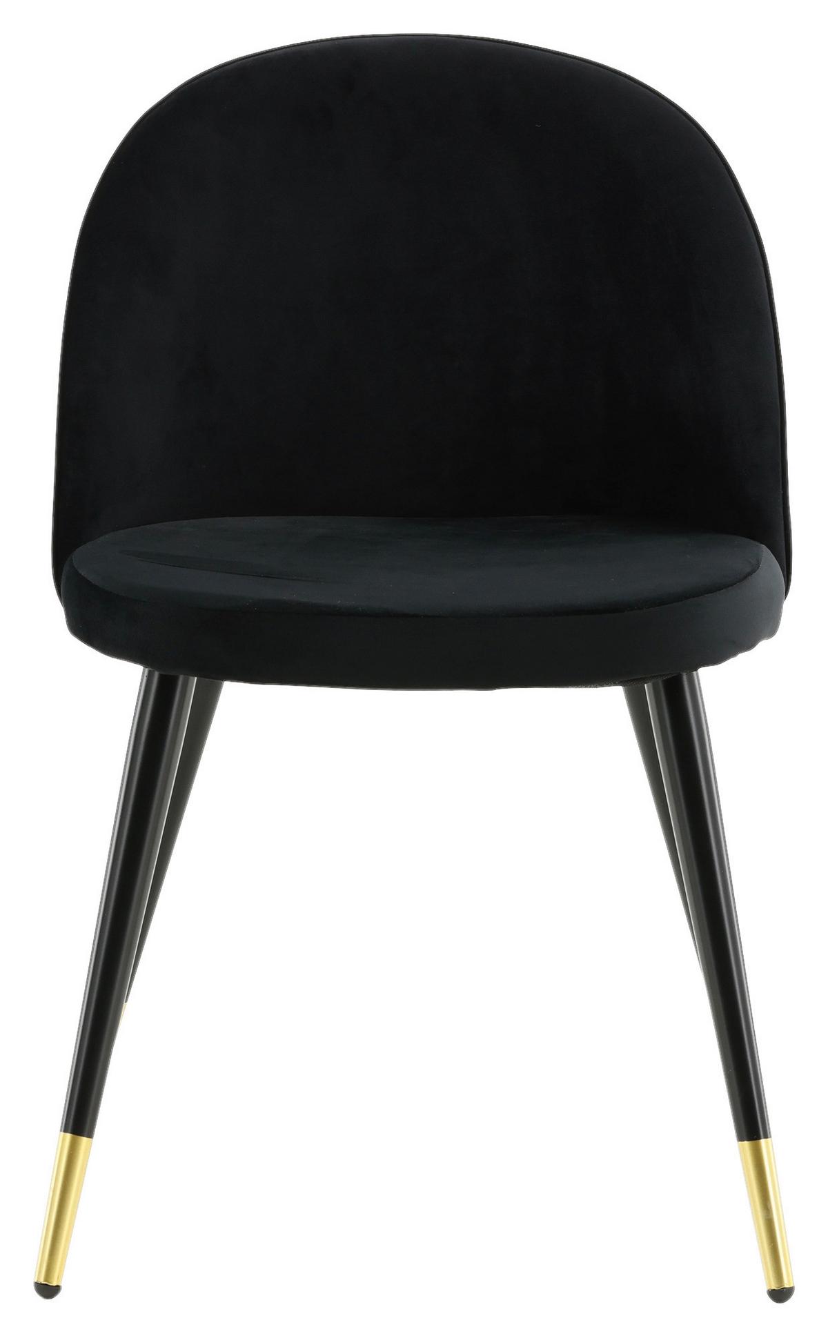 STUHL-SET VELVET - Messingfarben/Schwarz, Design, Textil/Metall (57/76.5/50cm) - Livetastic