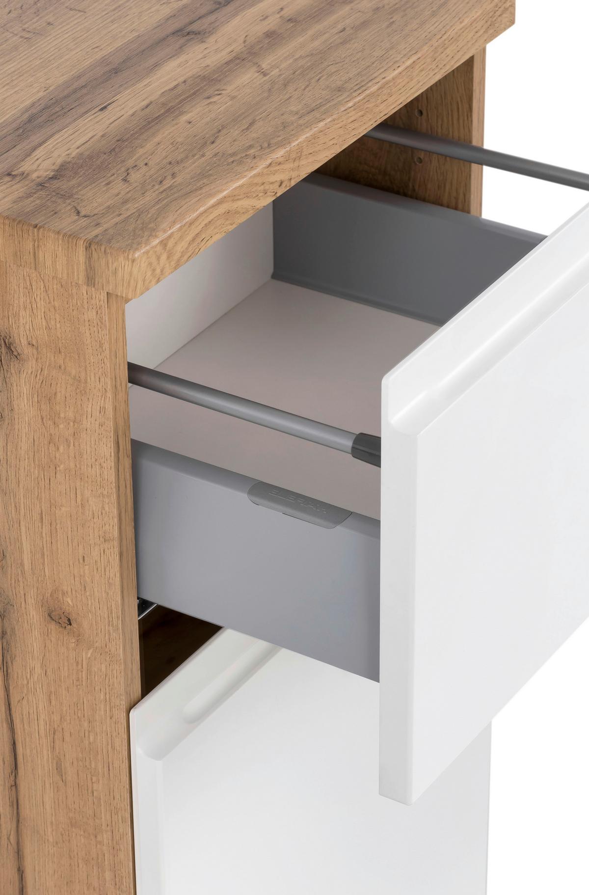 Hängeschrank Varese ca. 40x79 cm Weiß/Eiche - Eiche Wotan/Weiß, MODERN, Holzwerkstoff (40/79/35cm) - Held