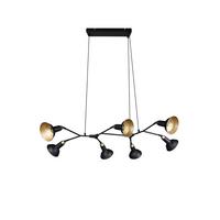 Hängeleuchte Roxie in Schwarz/Gold max. 10 Watt - Goldfarben/Schwarz, MODERN, Metall (113/69,5/150cm) - Trio Leuchten