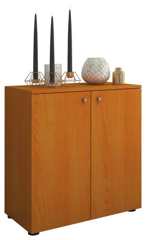 Kommode Vandol Mini ca. 70x70x39 cm Buchefarben - Silberfarben/Buchefarben, Basics, Holzwerkstoff/Kunststoff (70/74/40cm) - MID.YOU
