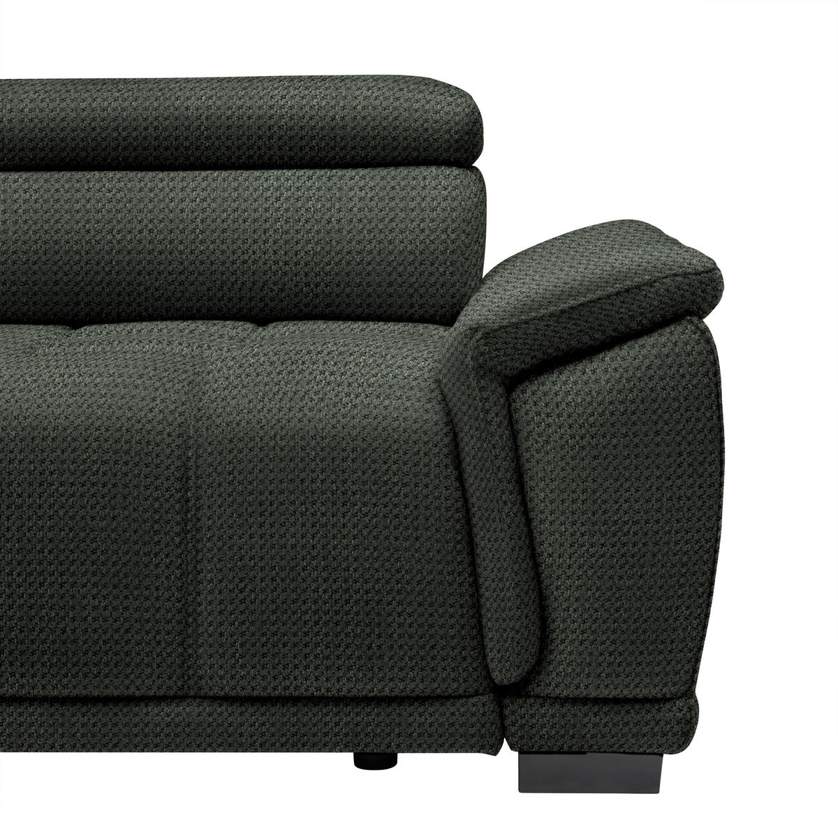 Kutna Garnitura Gremio - tamno zelena/crna, Moderno, tekstil/plastika (206/283cm) - Modern Living