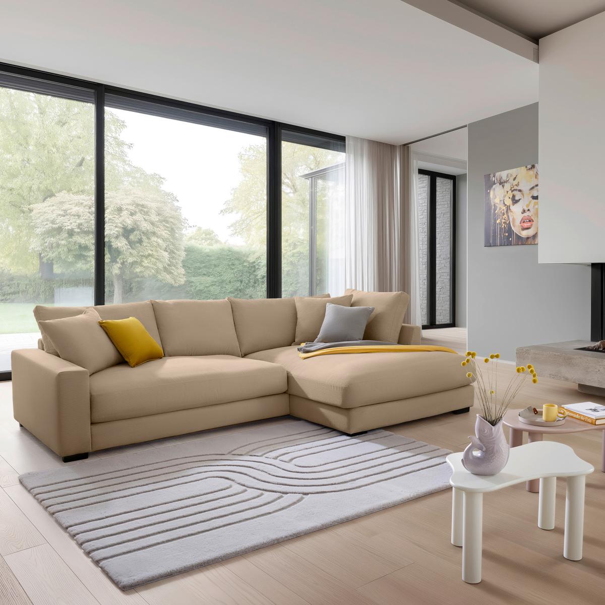 Kutna Garnitura Pedro - smeđa/crna, Moderno, tekstil/plastika (300/190cm) - Mömax