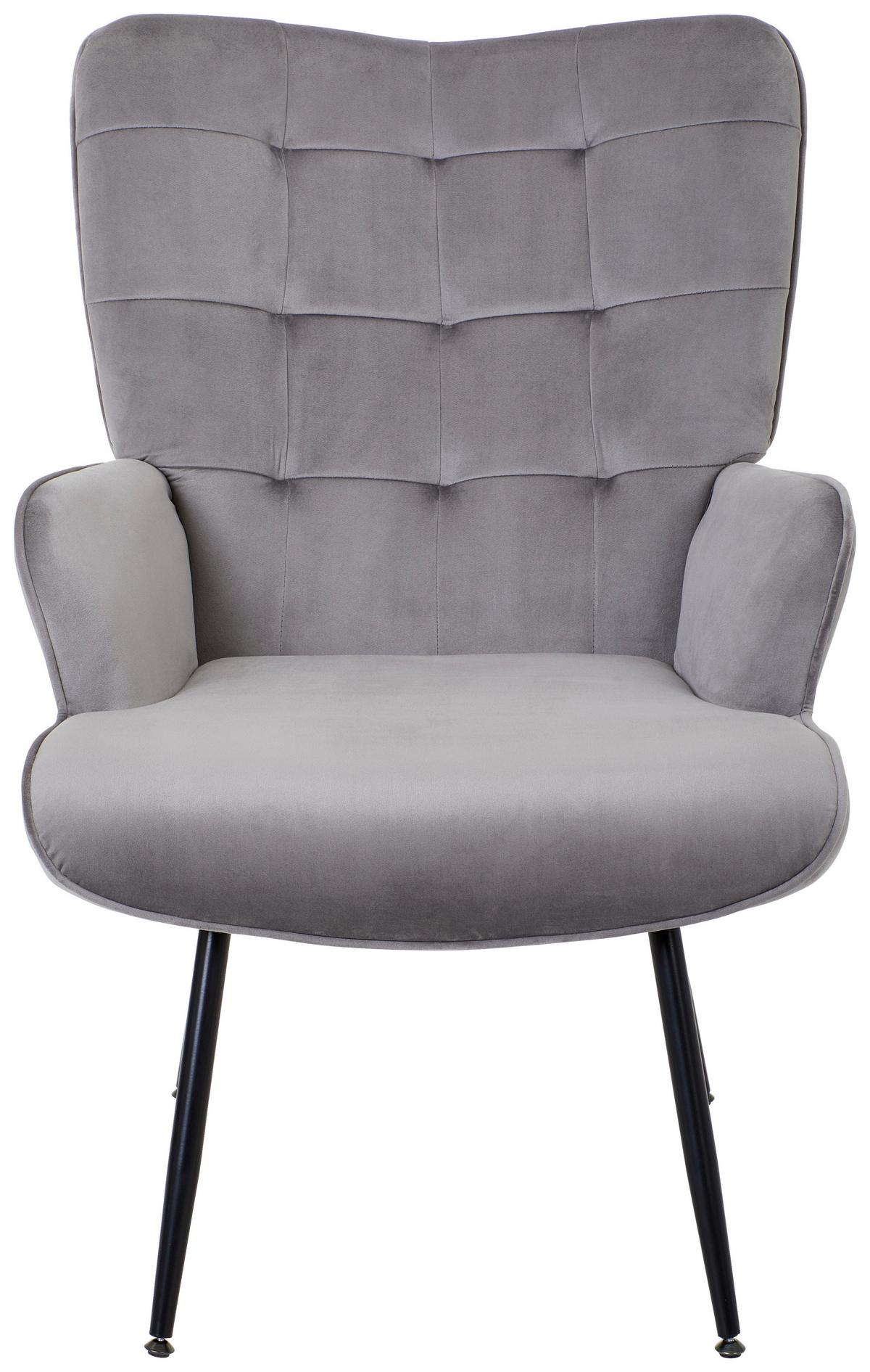 FOTEL GERRY - czarny/szary, Trend, metal/tkanina (67/96/85cm) - Xora