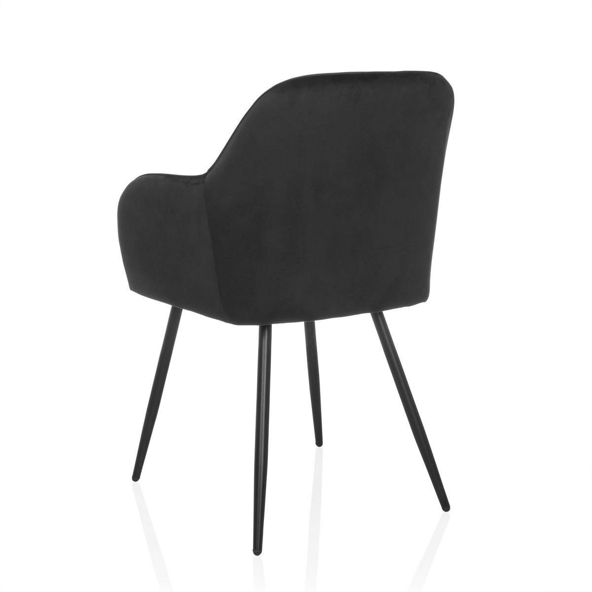 Naslanjač Charvelle, Črna - črna, Moderno, kovina/tekstil (55/86/58cm) - MID.YOU