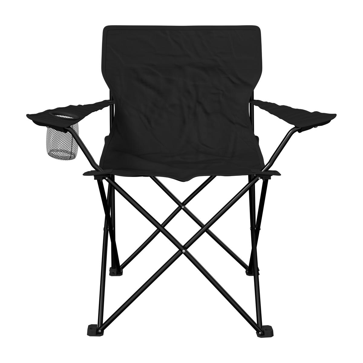 Campingsessel Blacky Schwarz ca. 80x80x51cm - Schwarz, Basics, Textil/Metall (80/80/51cm)