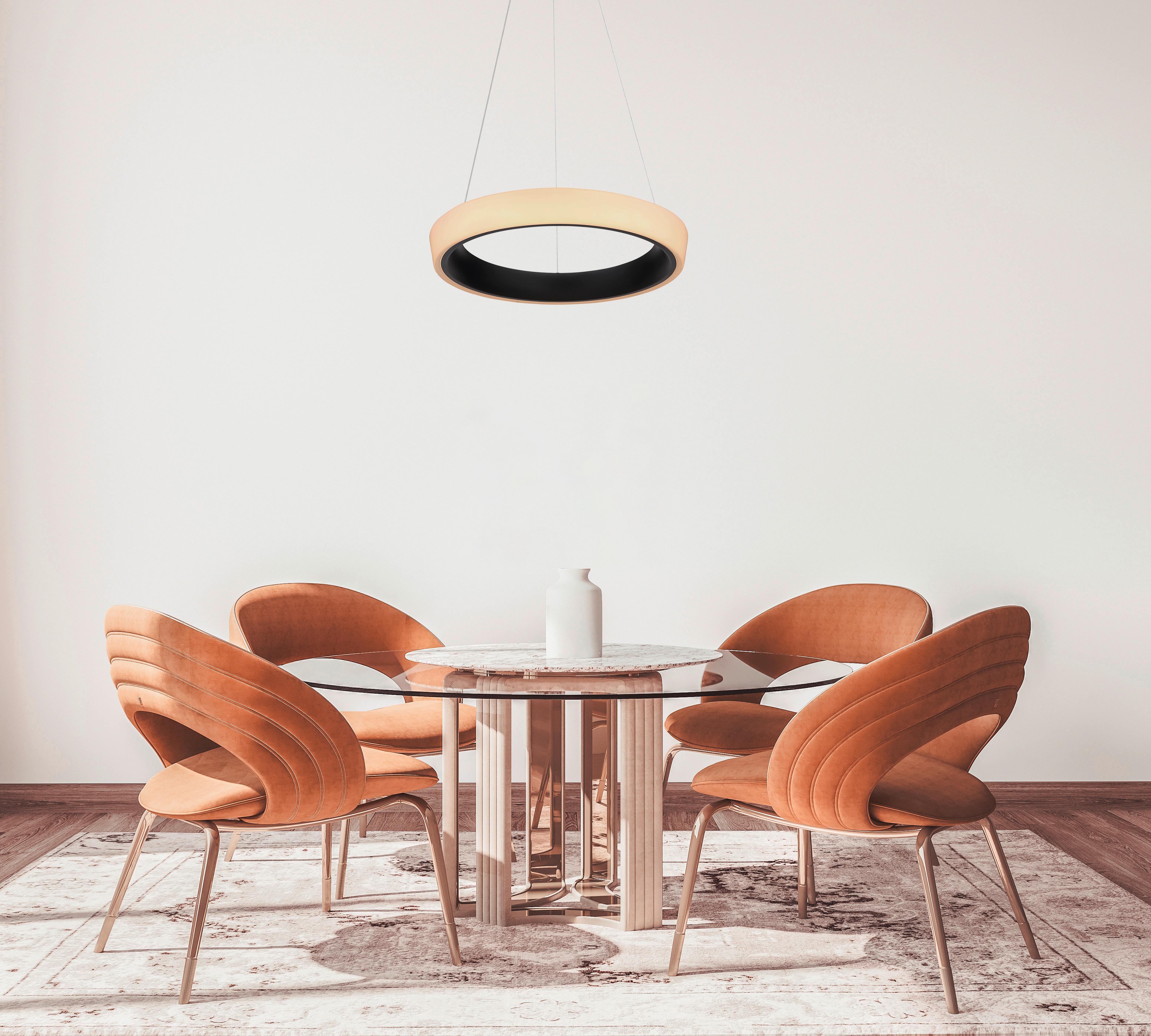 LED-Hängeleuchte Tabano max. 40 Watt - Opal/Schwarz, Design, Kunststoff/Metall (49,5/120cm) - Globo