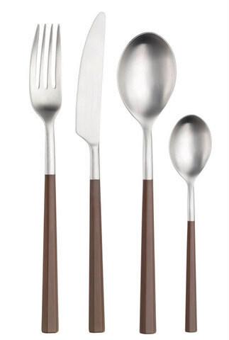 Jedilni Pribor Hive, 16-Delni - barve nerjavečega jekla/sivorjava, Basics, kovina/umetna masa (25,5/7/5,3cm) - Pintinox