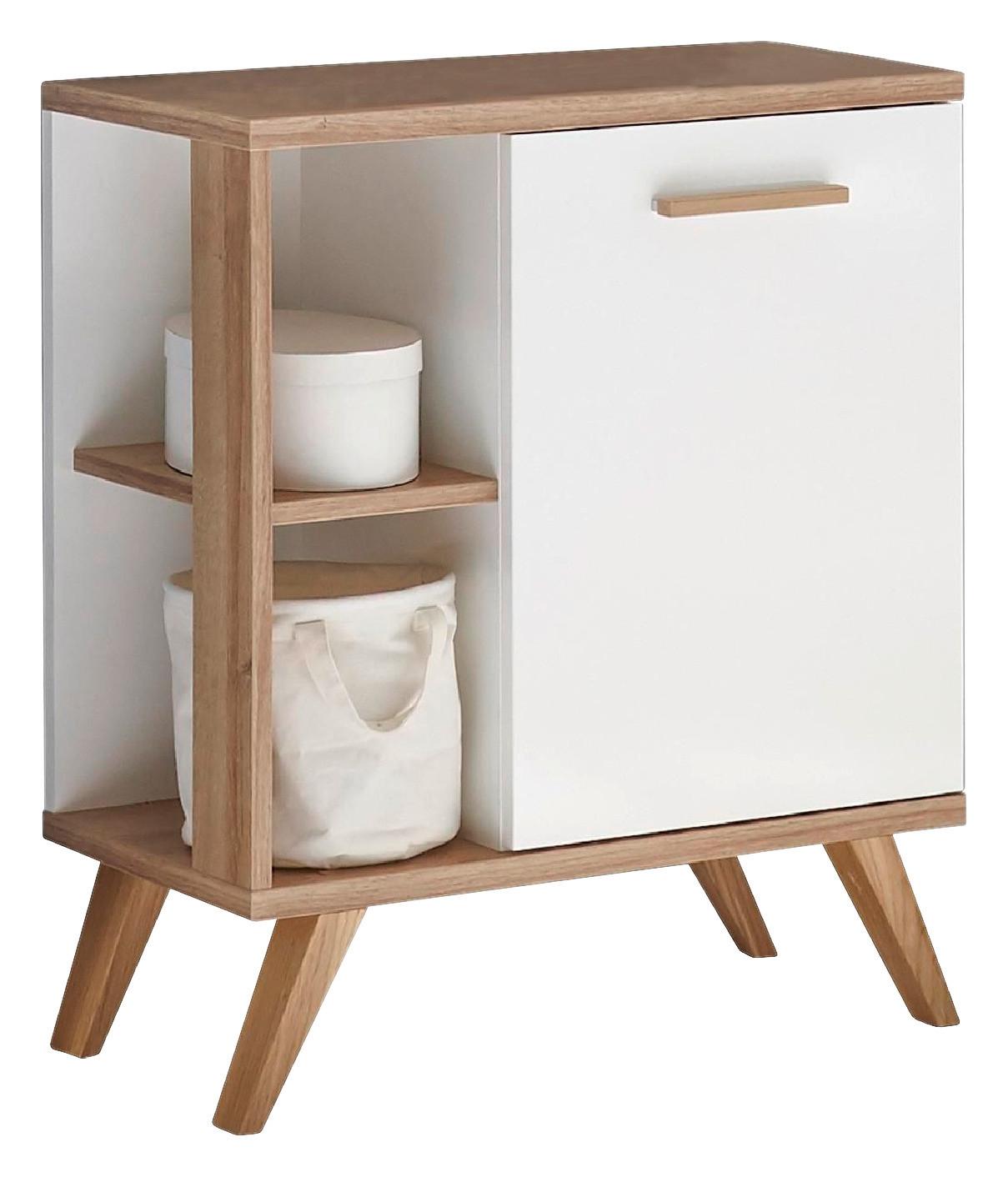 SZAFKA POD UMYWALKĘ NOVENTA  -TOP- - kolor dębowy/biały, Konventionell, materiał drewnopochodny (60,5/65,0/33,0cm) - Xora