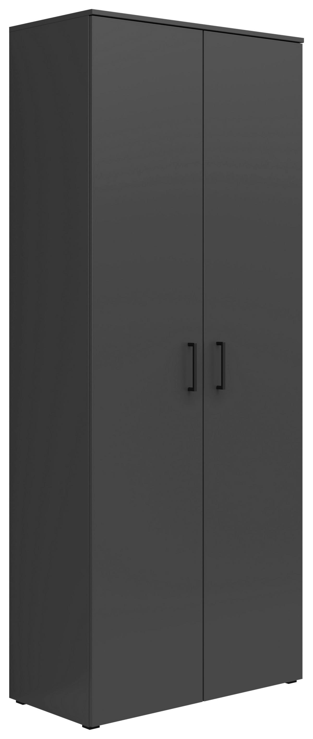 Schrank Multistauraum Graphitfarben - Graphitfarben/Schwarz, MODERN, Holzwerkstoff/Kunststoff (80cm) - Mömax