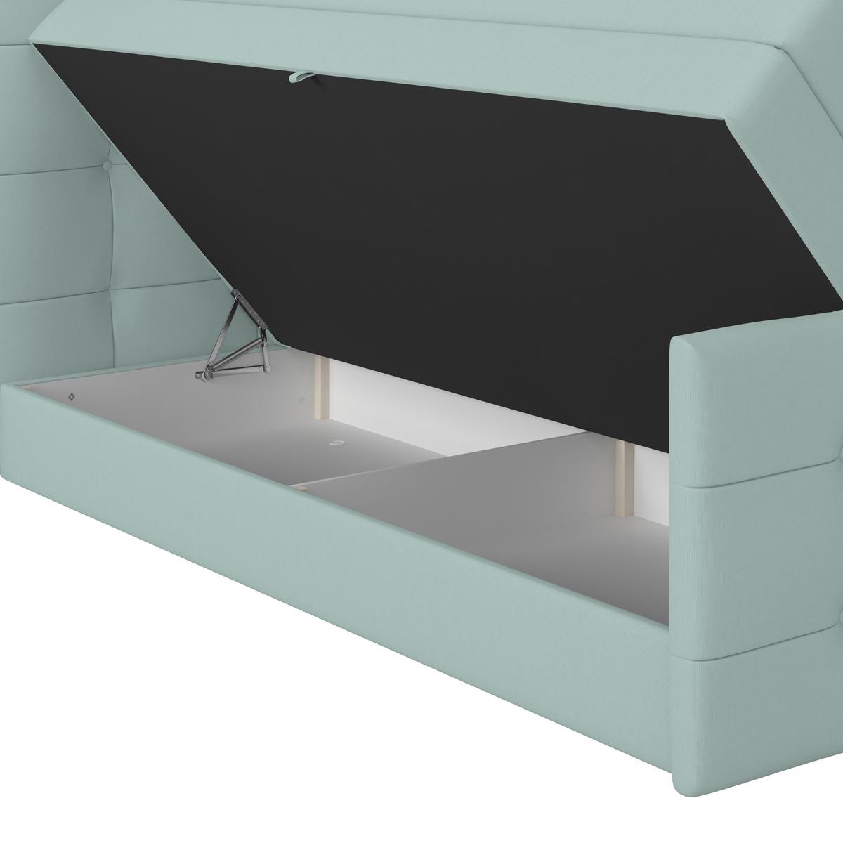 Boxspring Krevet Josie C - crna/boje žada, Moderno, drvni materijal/drvo (160/200cm) - Based