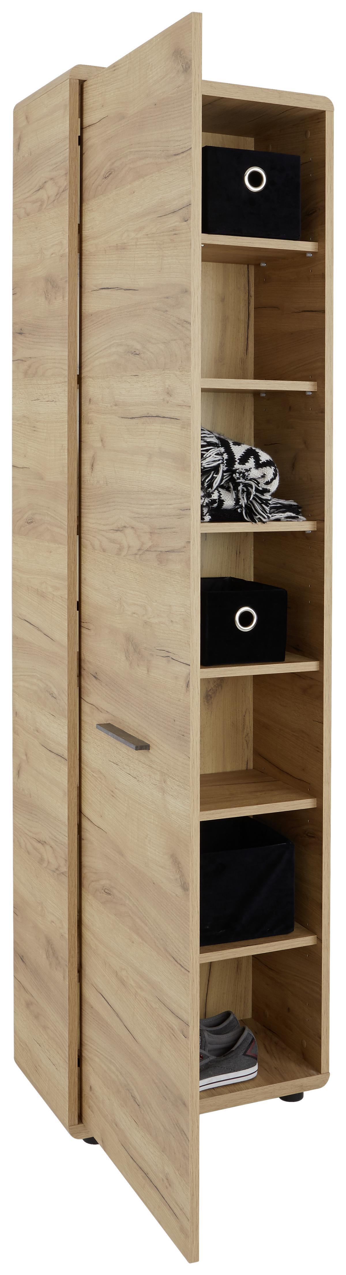 Dulap pentru hol FONTANA - culoare lemn stejar, Modern, material pe bază de lemn (54/198/32cm) - Modern Living