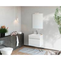 Mobilier de baie Bogota - alb/stejar Bianco, Basics, ceramică/material pe bază de lemn (61/133/46,5cm)