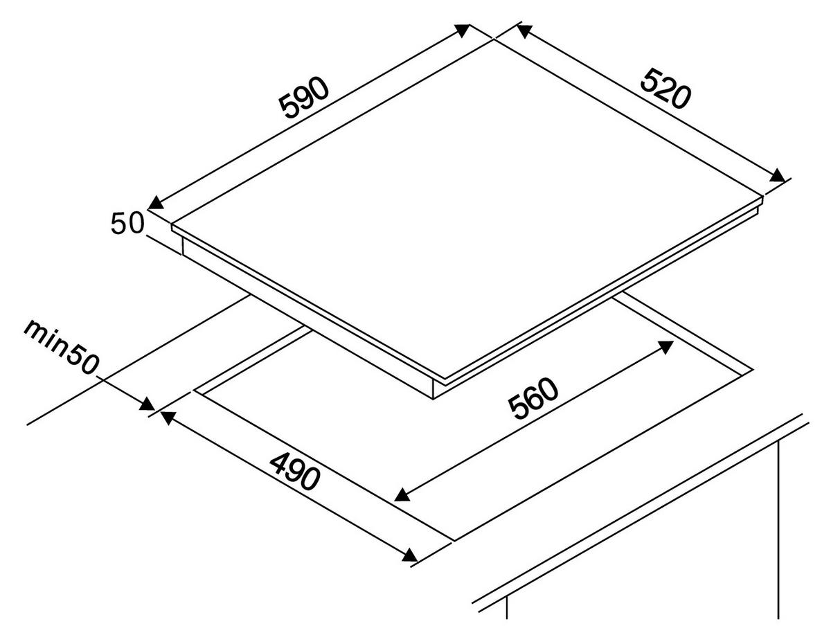 Set S Štedilnikom Aset121m5500 - črna, Basics, kovina/steklo (59,5/64,5/52,1cm) - Respekta