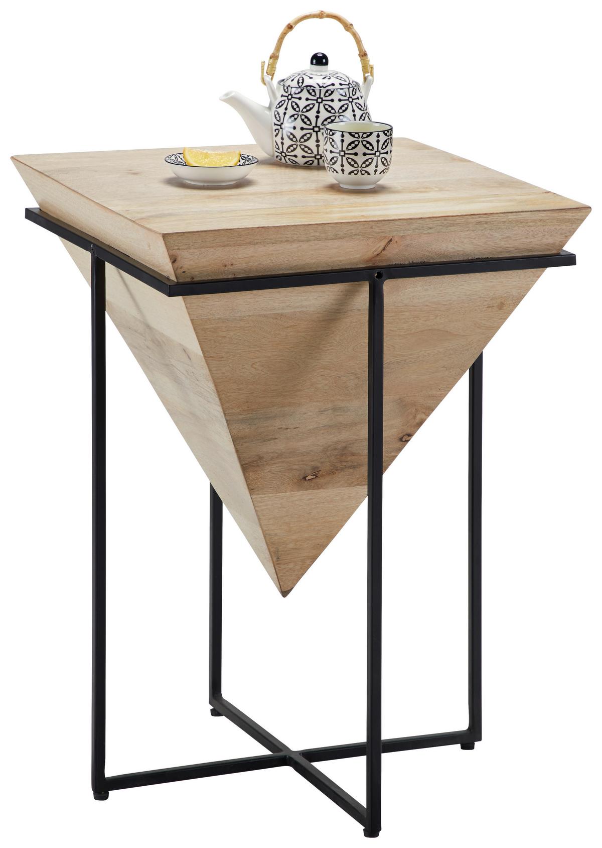 Kisasztal Piramis Forma Fa-fém Pyramide - natúr színű/fekete, Lifestyle, fa/fém (45/60/45cm) - Mömax