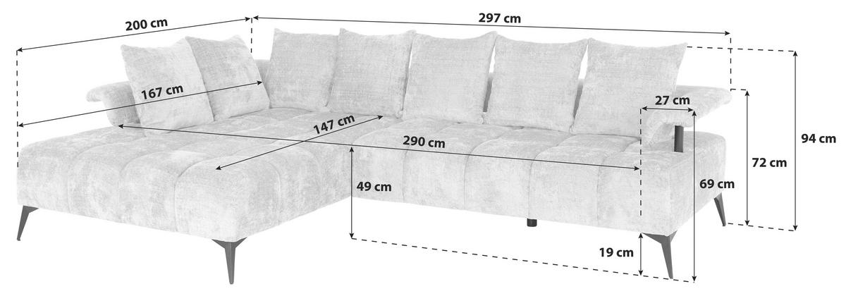 Coltar VANESSA NEW - verde mentă, Modern, textil (200/297cm) - Modern Living