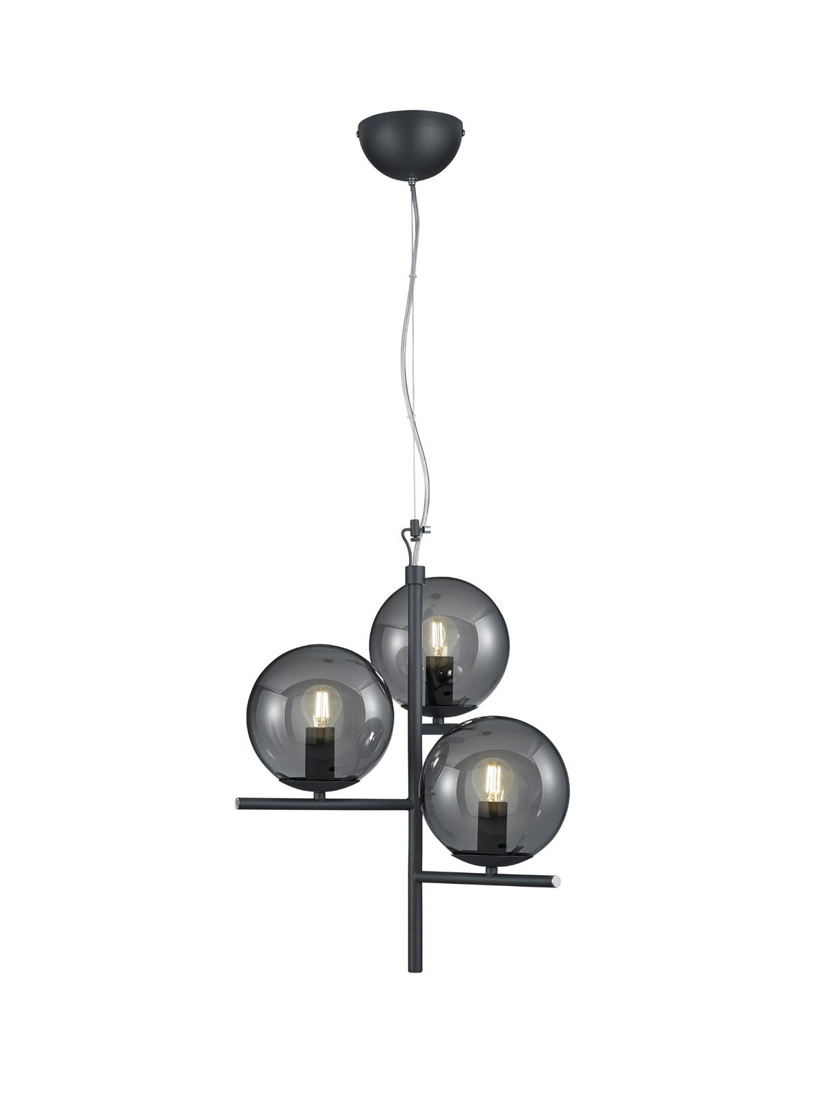 Hängeleuchte Pure Anthrazit max. 28 Watt - Anthrazit, Basics, Glas/Metall (40/150cm) - Trio Leuchten