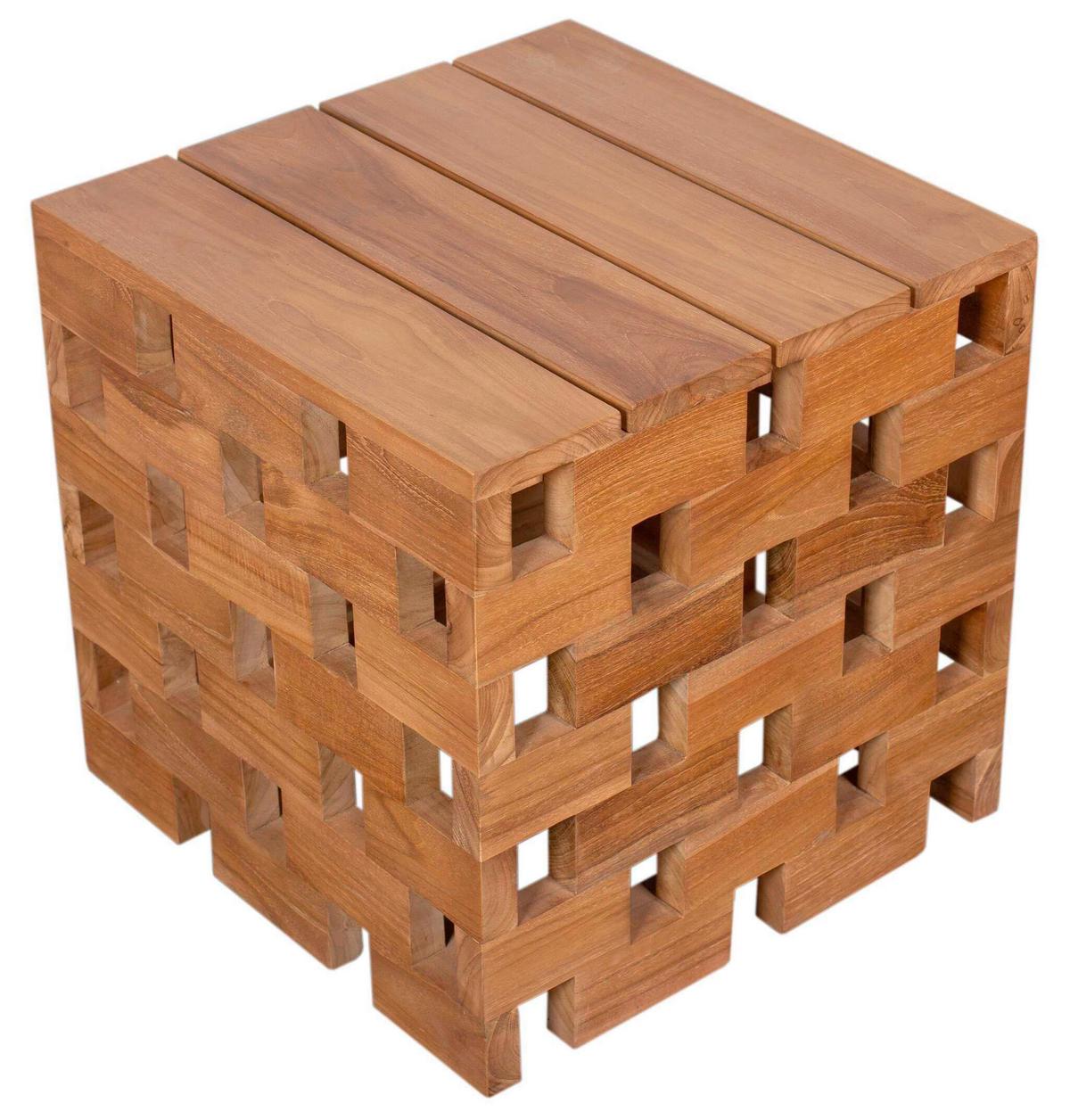 Gartenhocker Woodie WOODIE BEISTELLTISCH/HOCKER CH - Teakfarben, KONVENTIONELL, Holz (50/50/50cm)