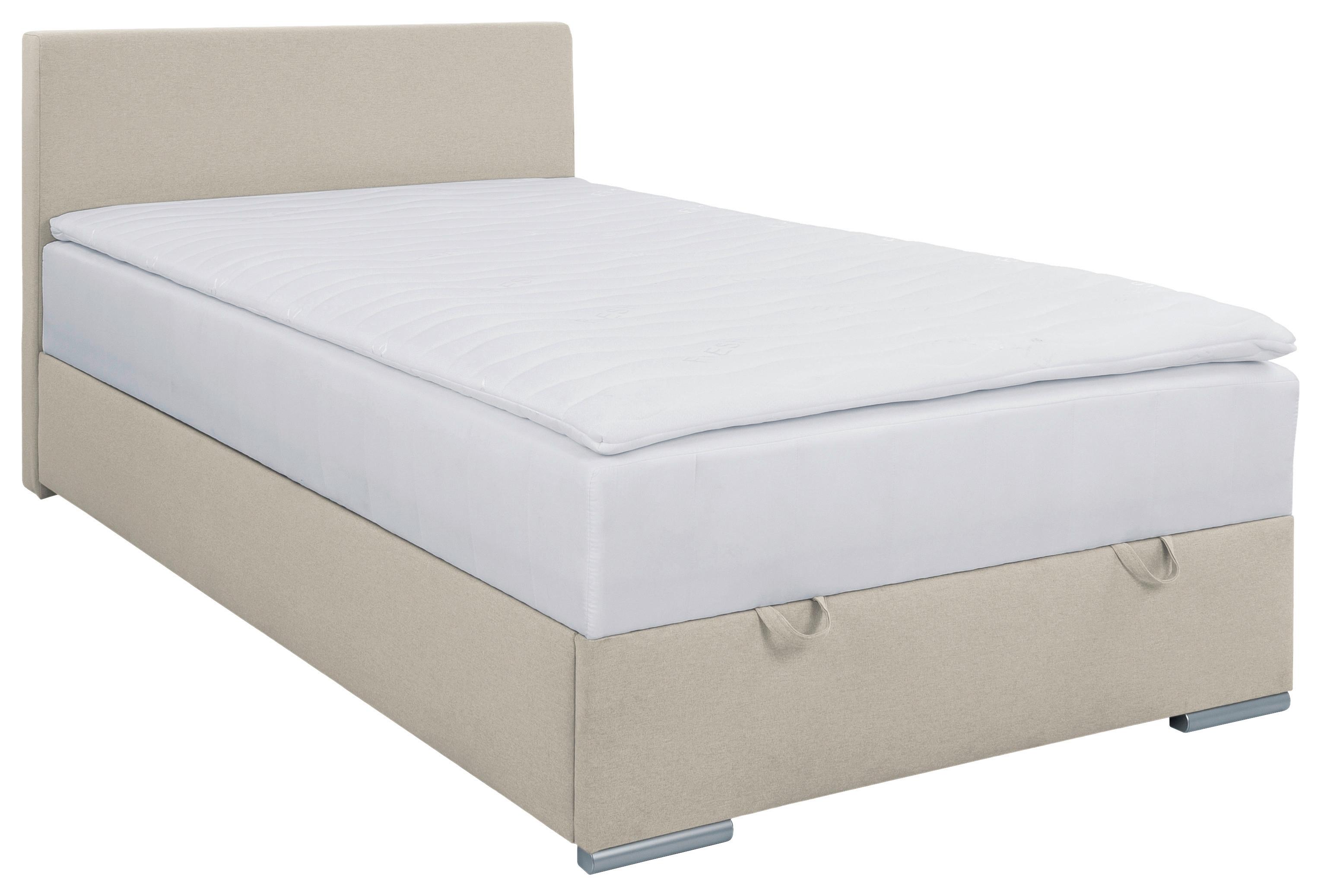 Tapecirani Krevet Cosi - boje pijeska/boje kroma, Konvencionalno, drvo/metal (120/200cm)