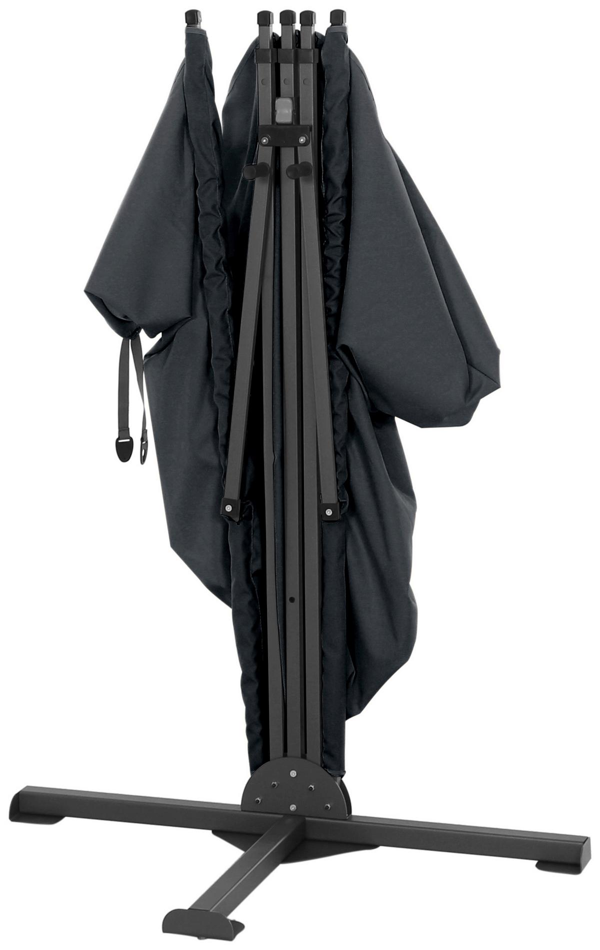 Sichtschutz Anthrazit BH 280 x150 cm - Anthrazit, KONVENTIONELL, Textil/Metall (280/150cm) - Siena Garden