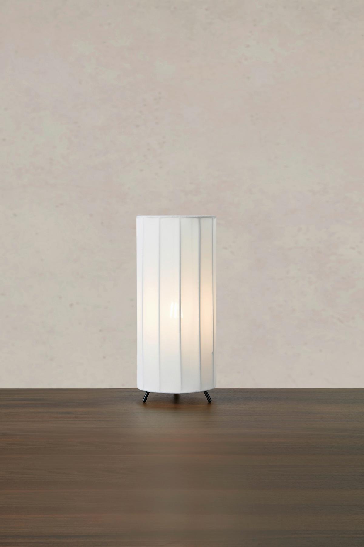 Tischleuchte Markslöjd Hikari Weiß max. 60 Watt - Schwarz/Weiß, Design, Textil/Metall (14/14/31cm) - Markslöjd