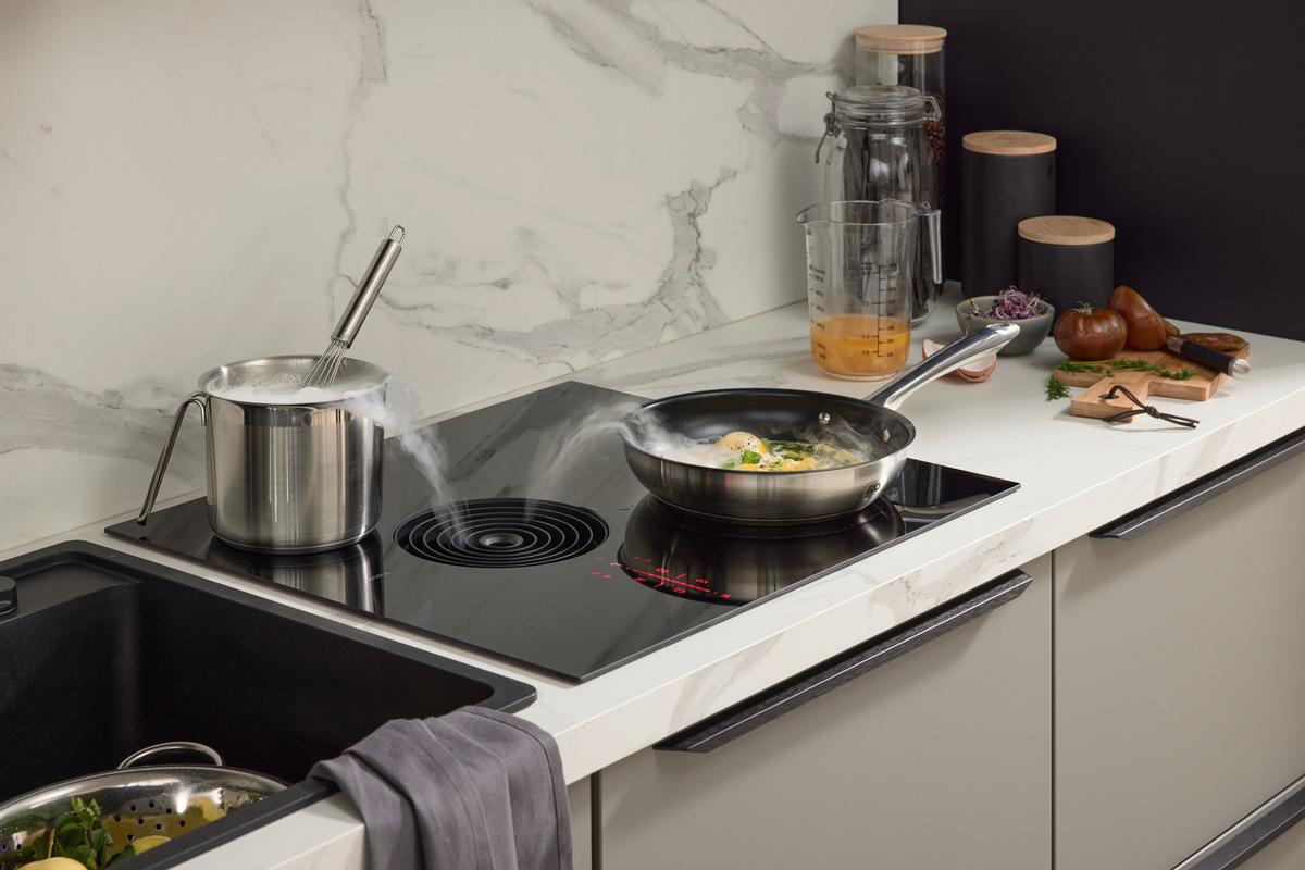 Einbauküche Easytouch in Taupegrau - Taupe/Grau, MODERN, Holzwerkstoff (153/242cm) - Nobilia