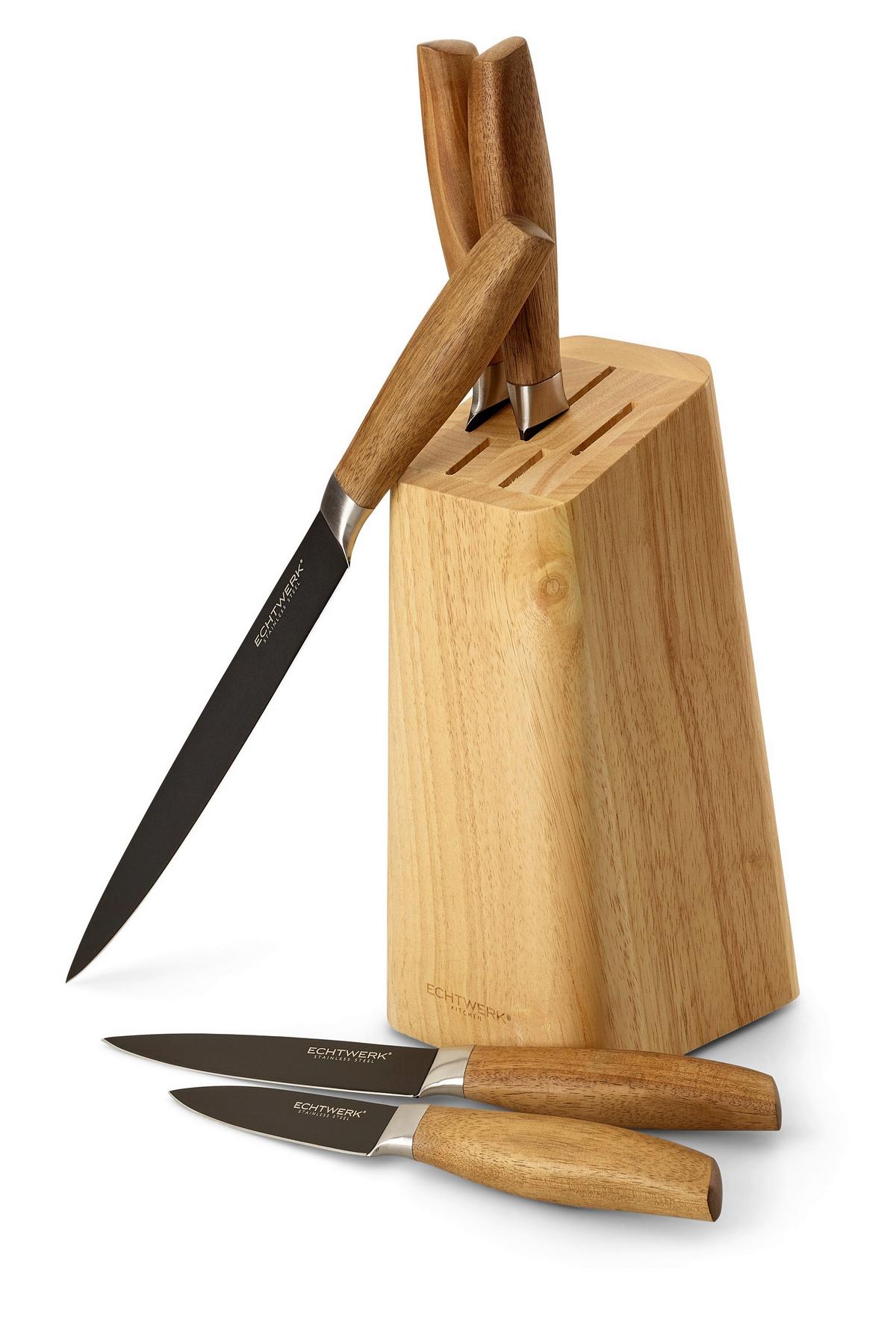 Messerblock Carmo in Akazienfarben - Akaziefarben, Basics, Holz (22,7cm) - Echtwerk