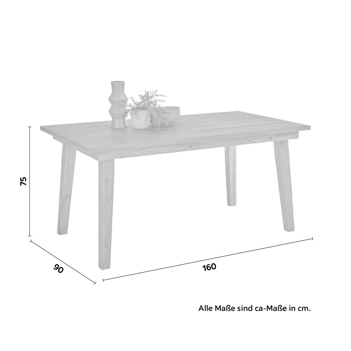 Esstisch in Naturfarben - Naturfarben, Design, Holz (160/90/75cm) - Zandiara