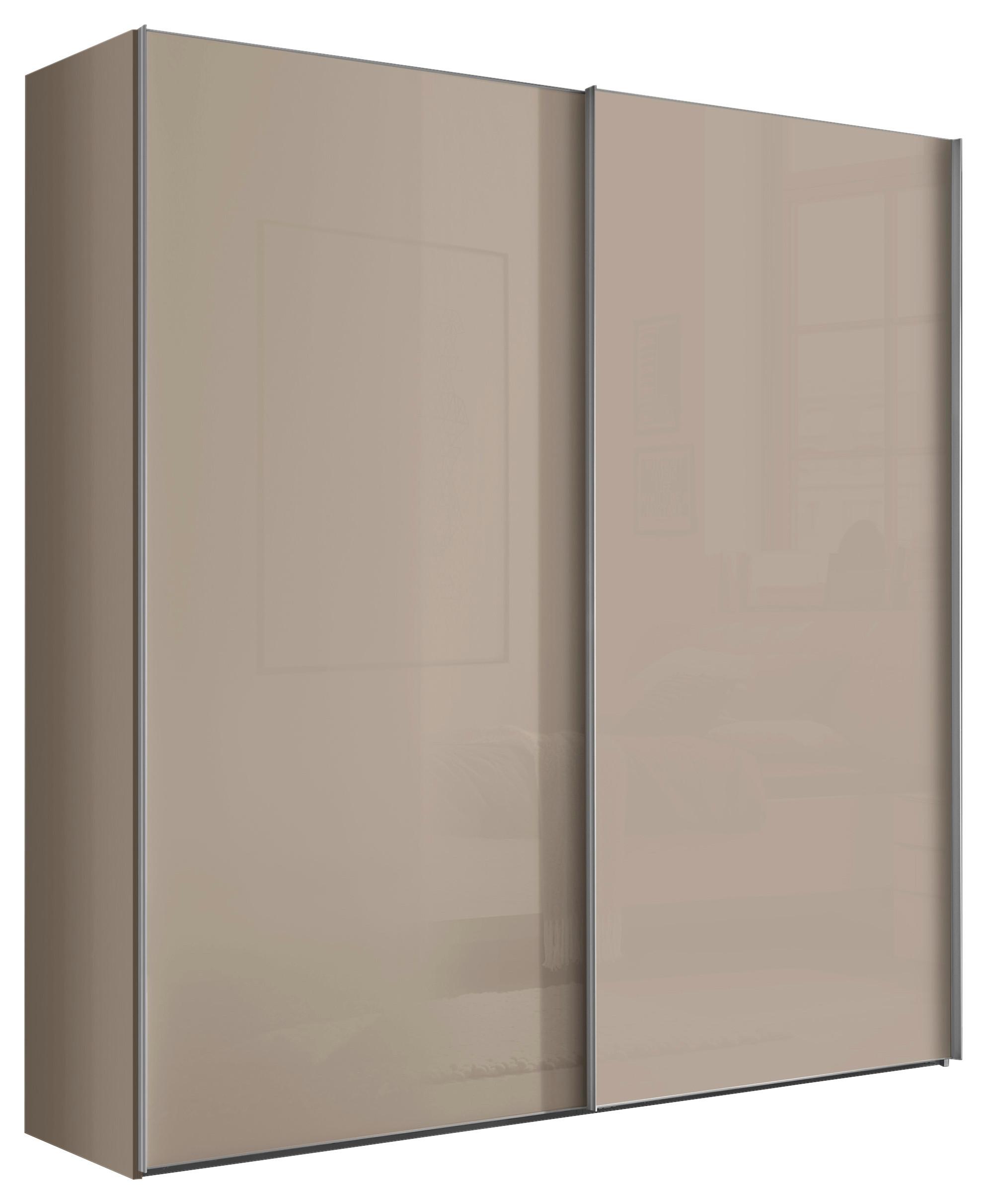 Schwebetürenschrank Lumos Sandfarben - Sandfarben/Alufarben, KONVENTIONELL, Glas/Holzwerkstoff (200/222/68cm) - Based